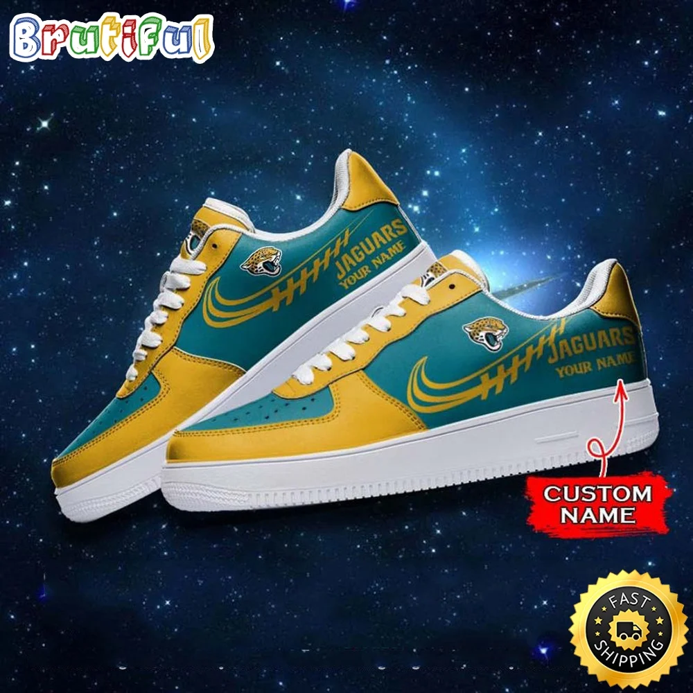 Custom NFL Jacksonville Jaguars Air Force 1 Shoes Sneaker Football Shoes For Sport Fans