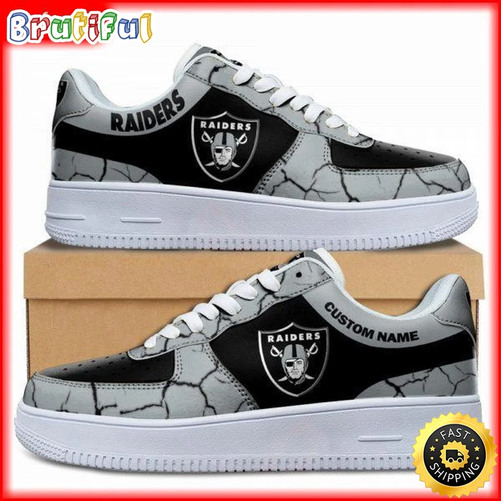 Custom NFL Las Vegas Raiders Air Force 1 Shoes Sneaker Football Shoes For Fans