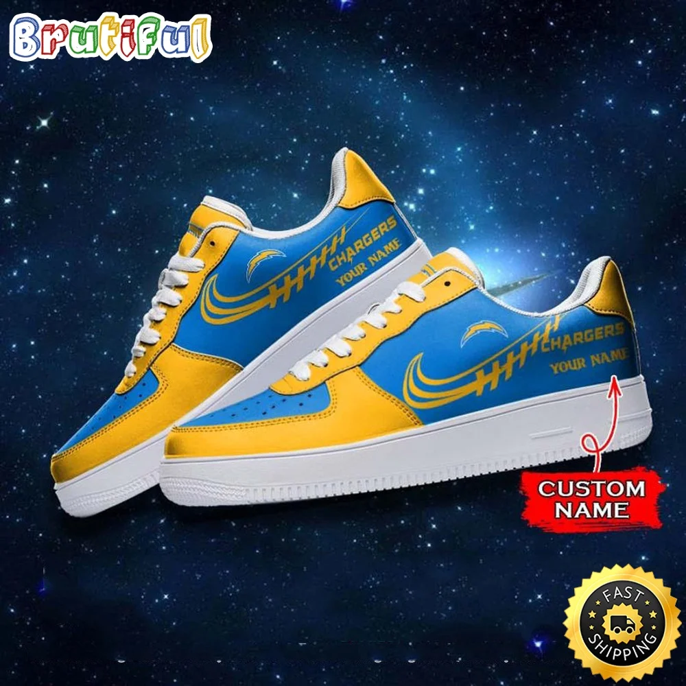 Custom NFL Los Angeles Chargers Air Force 1 Shoes Sneaker Football Shoes For Sport Fans