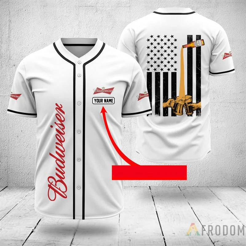 Custom Name Budweiser Beer Baseball Jersey Style3179