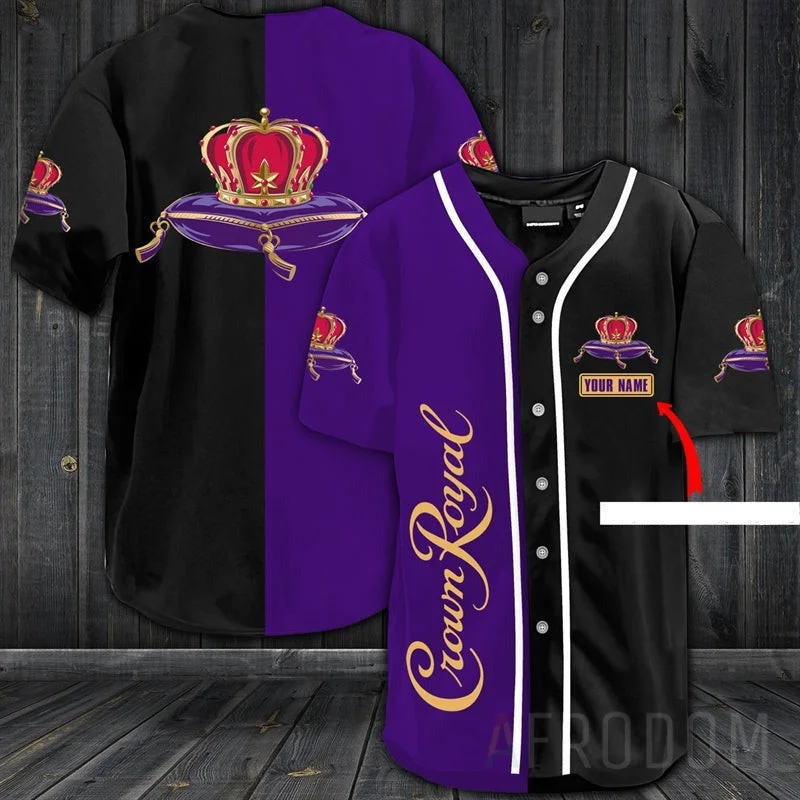 Custom Name Multicolor Crown Royal Baseball Jersey Style5944
