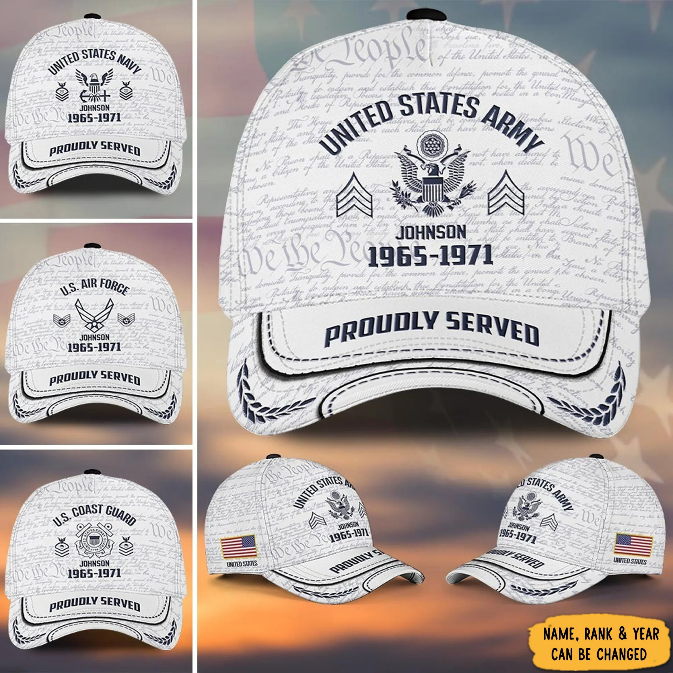 Custom US Army Hat Proudly Served United States US Army Baseball Cap Gifts For Veterans