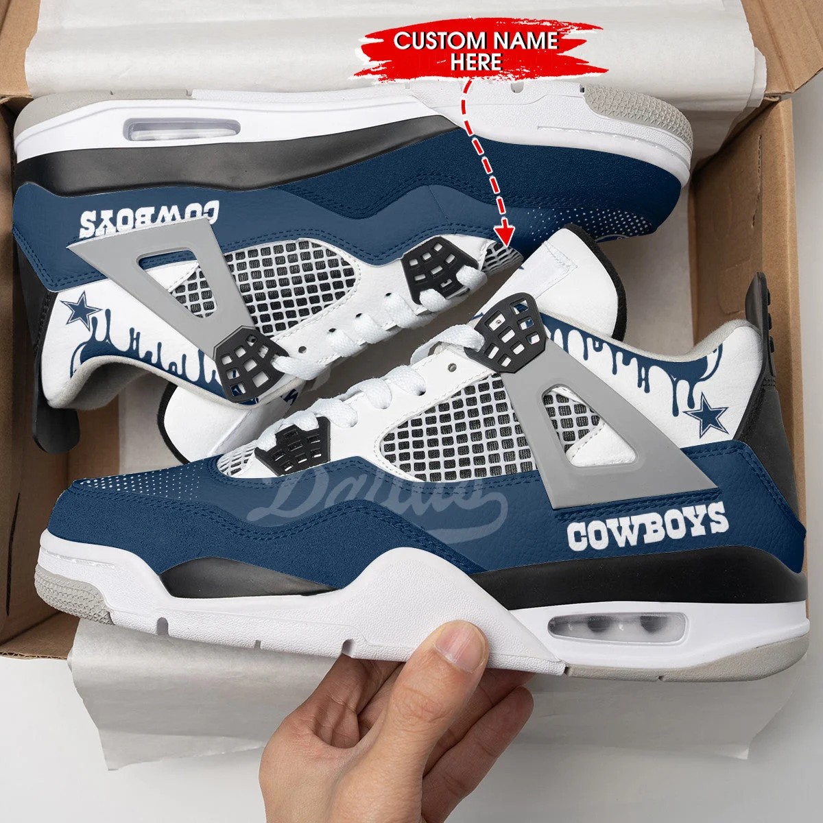 Dallas Cowboys AJ4 Sneakers 13
