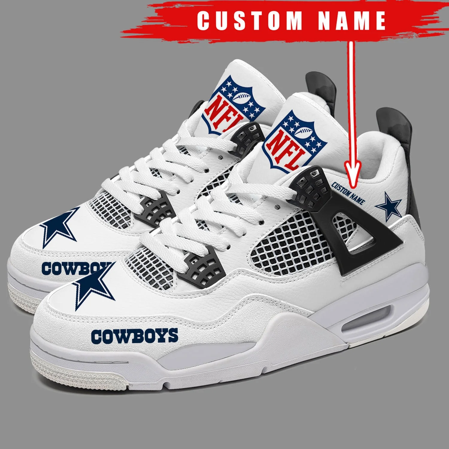 Dallas Cowboys AJ4 Sneakers 14