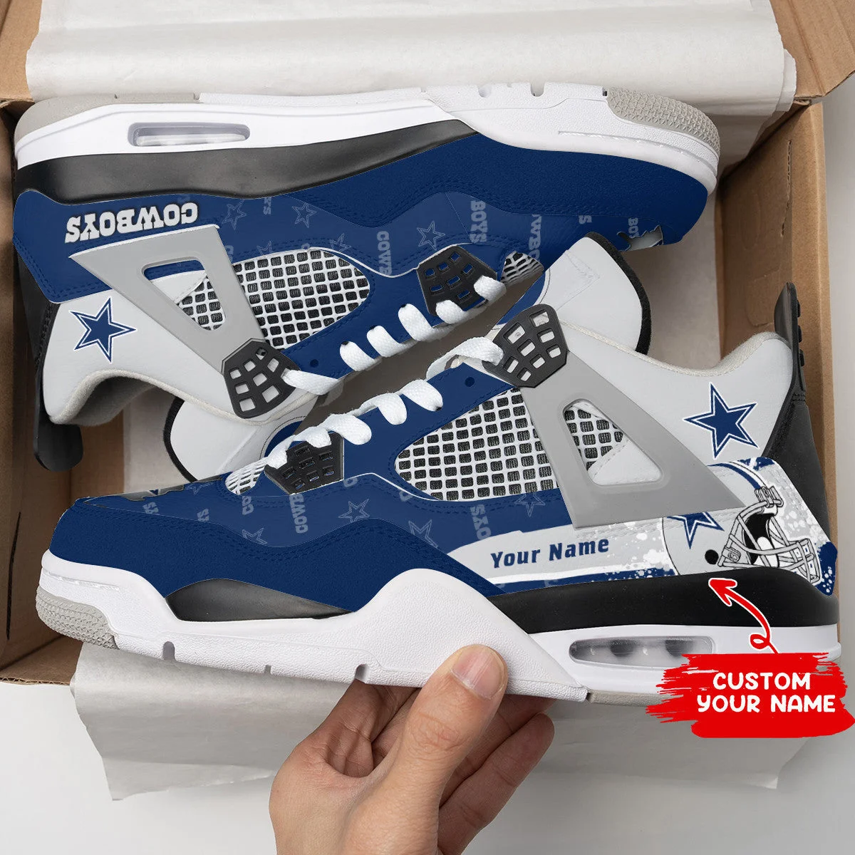 Dallas Cowboys AJ4 Sneakers 15