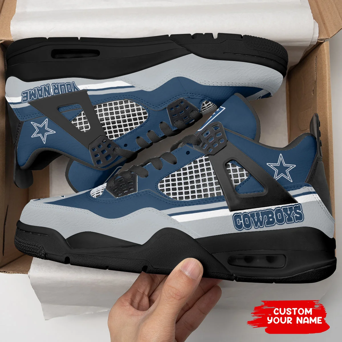 Dallas Cowboys AJ4 Sneakers 19