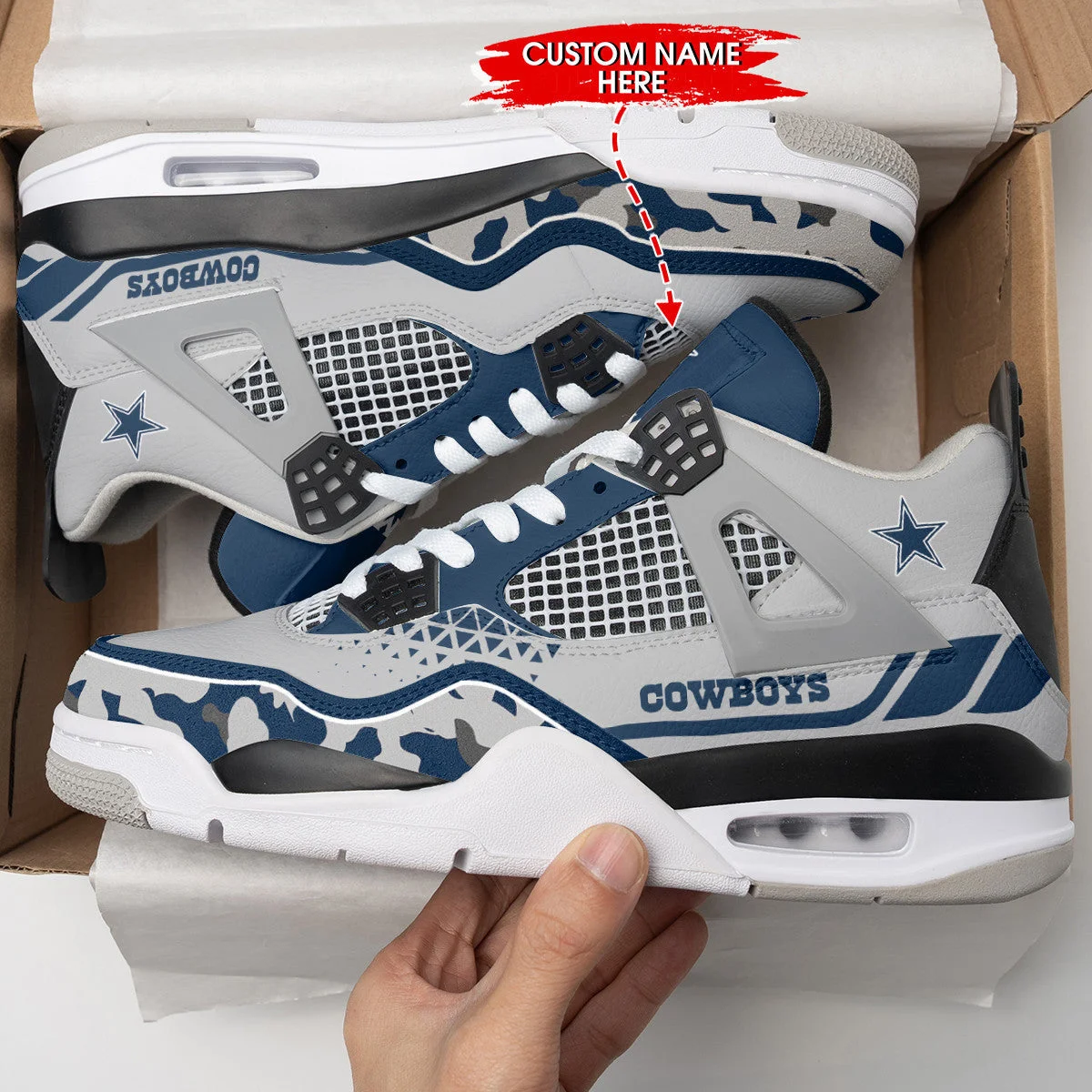 Dallas Cowboys AJ4 Sneakers 1