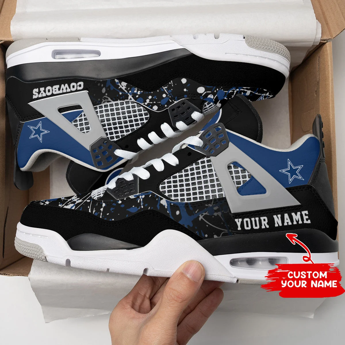 Dallas Cowboys AJ4 Sneakers 22