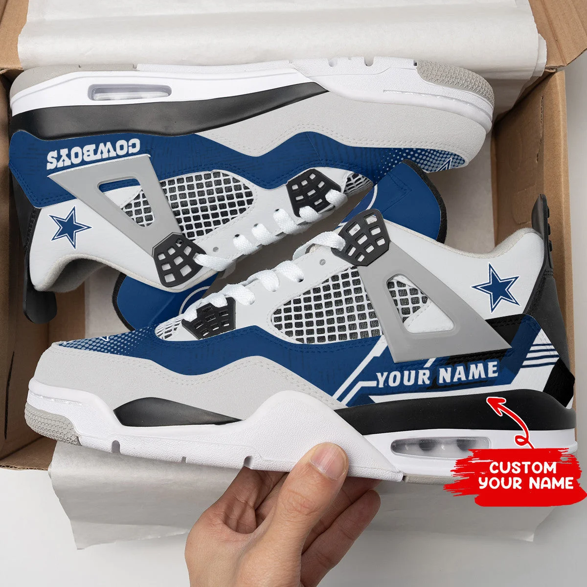 Dallas Cowboys AJ4 Sneakers 23