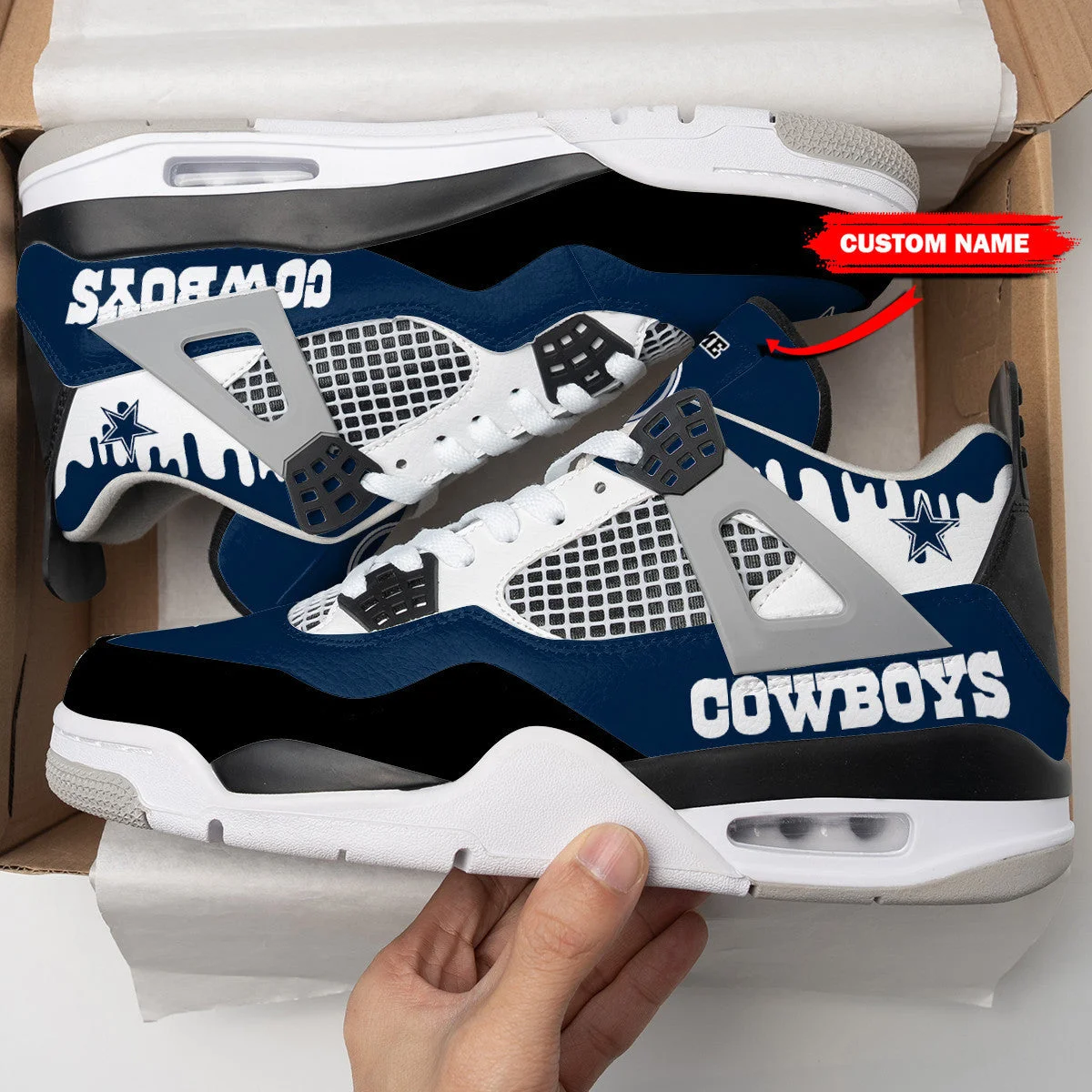Dallas Cowboys AJ4 Sneakers 6
