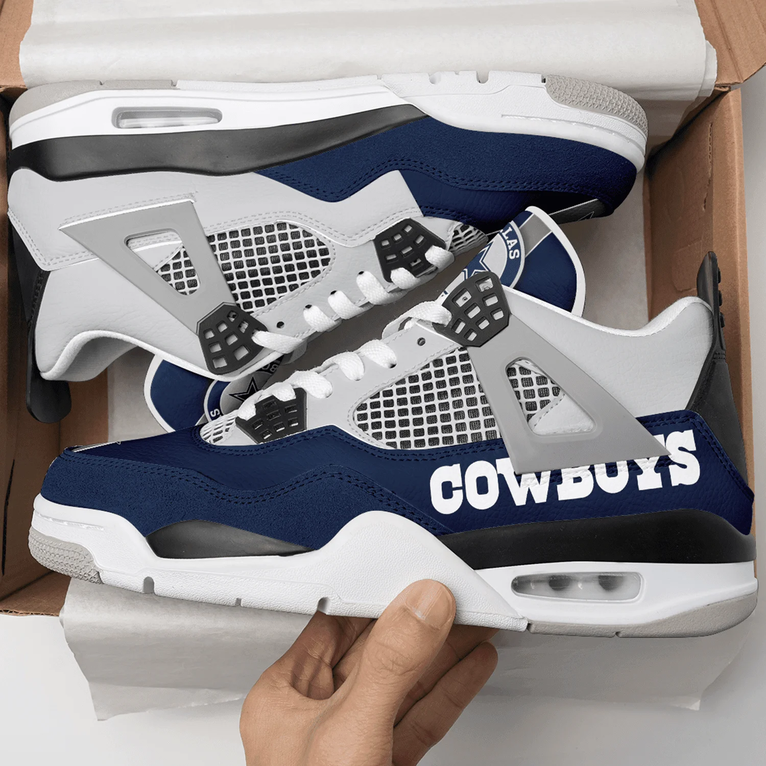 Dallas Cowboys AJ4 Sneakers 8