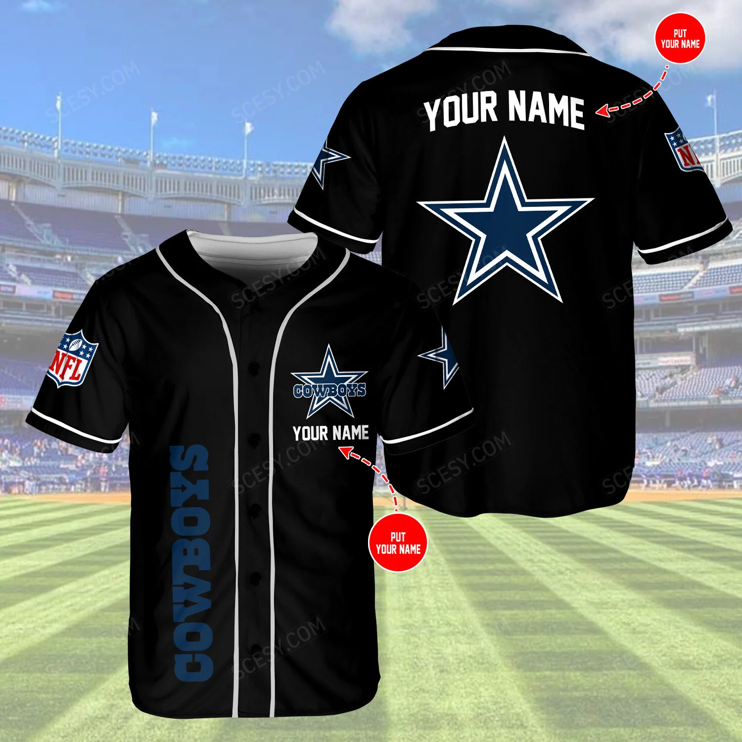Dallas Cowboys Baseball Jersey 2
