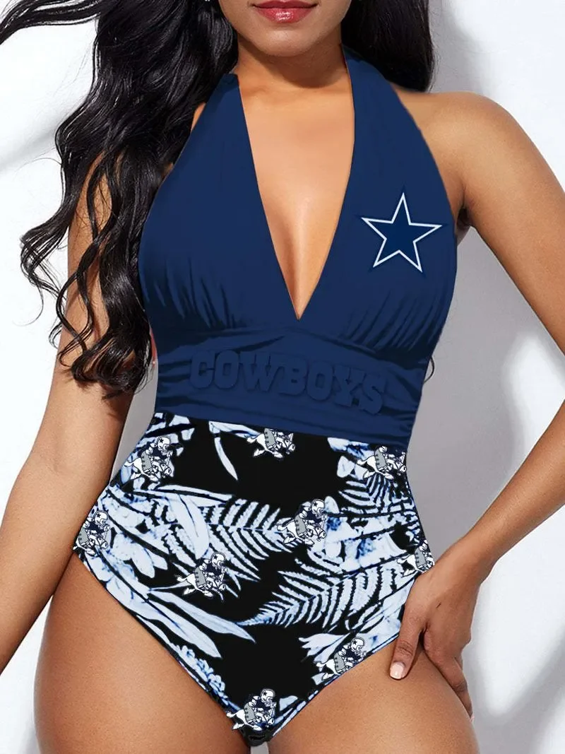 Dallas Cowboys Halter Neck One Piece Swimsuit St3752
