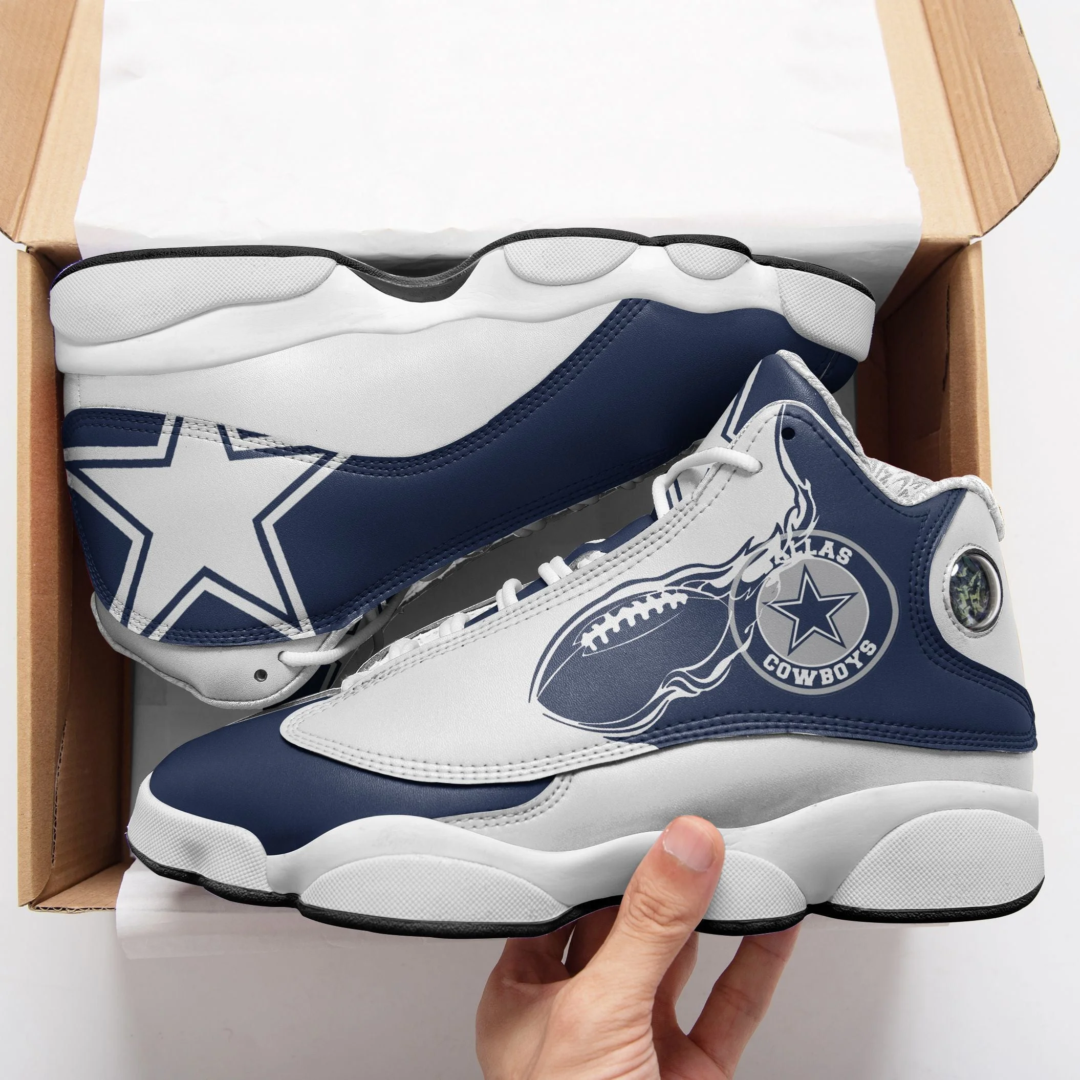 Dallas Cowboys NFL AJ13 Sneakers Shoes For Men And Women 70 - Image 2