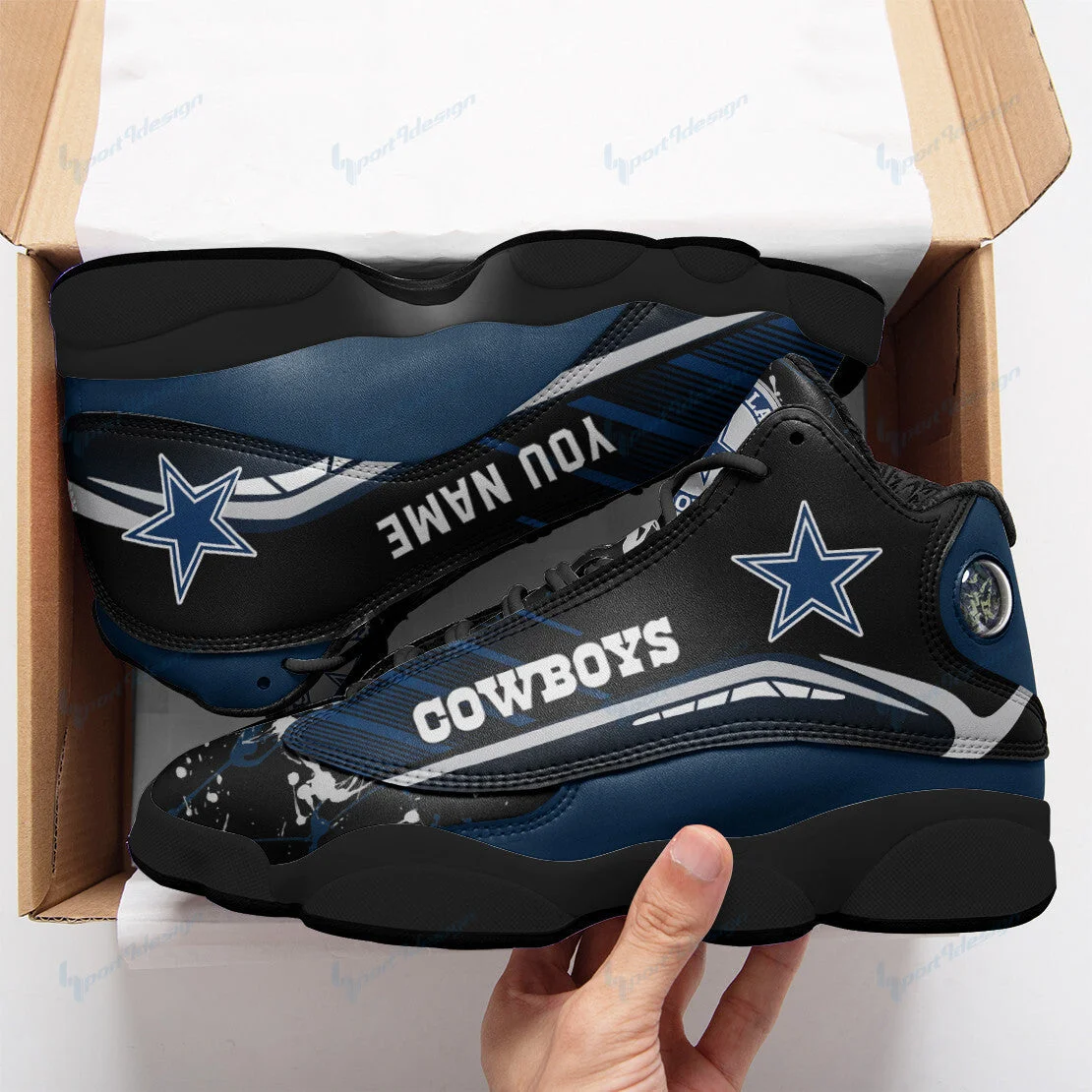 Dallas Cowboys NFL AJ13 Sneakers Shoes For Men And Women 36 - Image 2