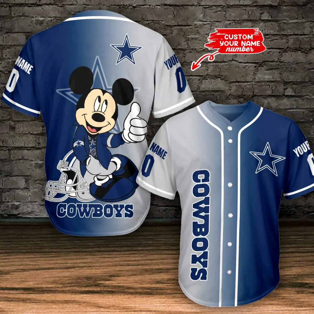 Dallas Cowboys Personalized Baseball Jersey 541