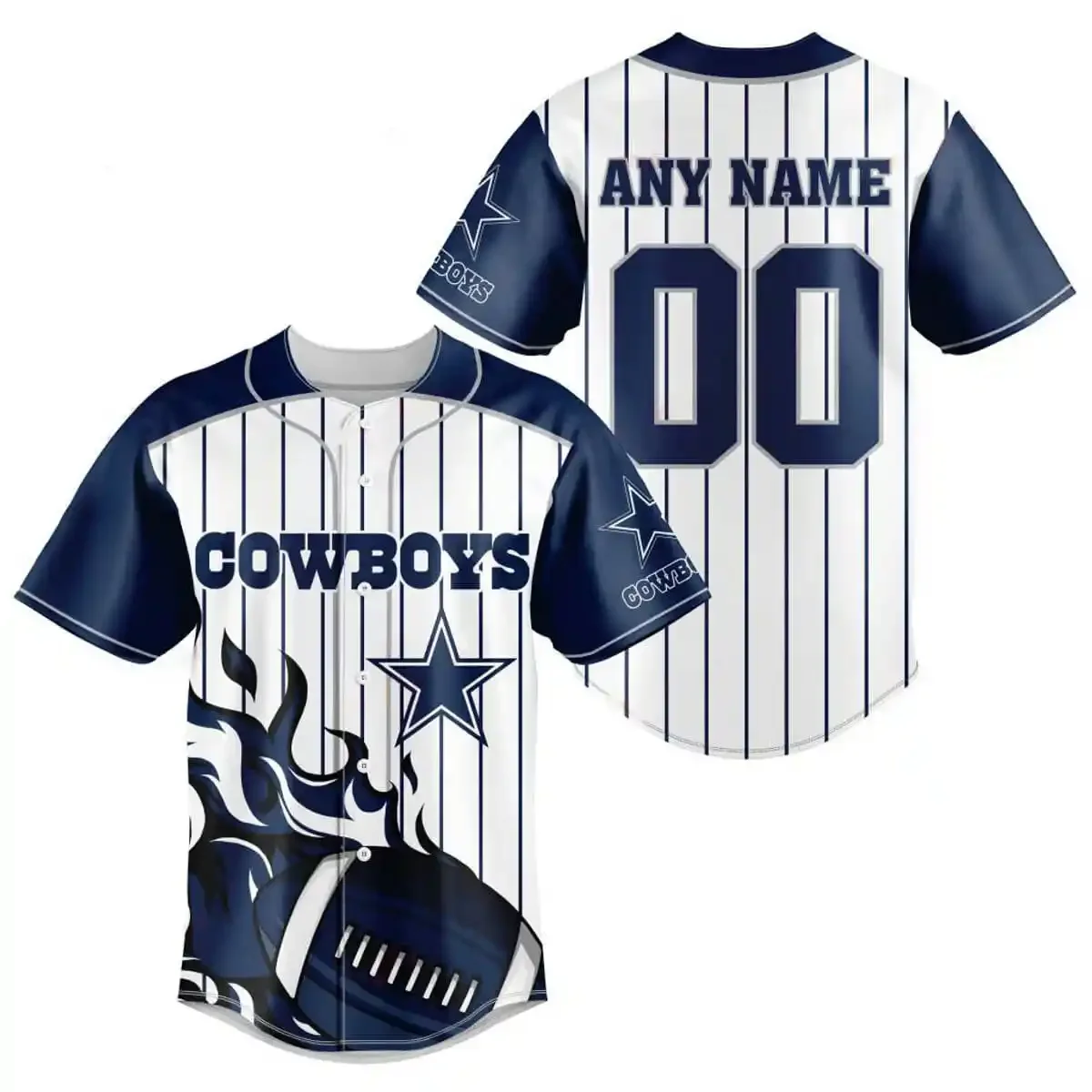 Dallas Cowboys Personalized Baseball Jersey 736