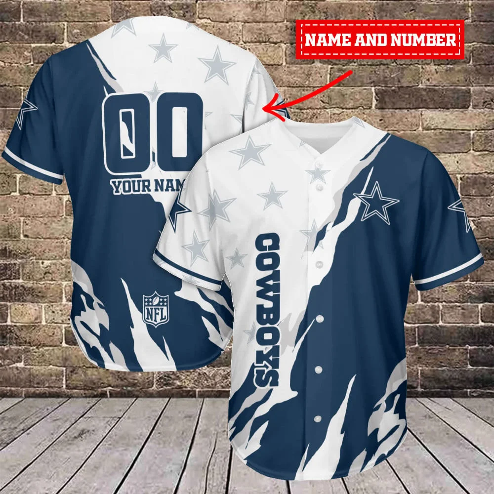 Dallas Cowboys Personalized Baseball Jersey 434