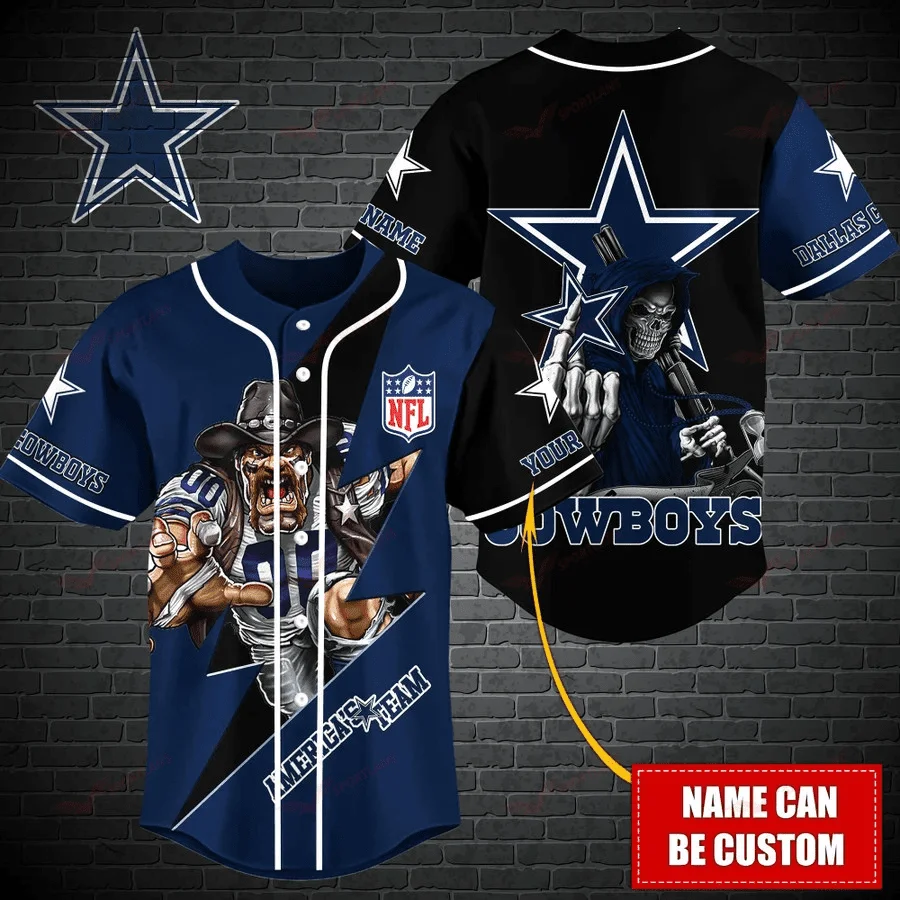 Dallas Cowboys Personalized Baseball Jersey 475