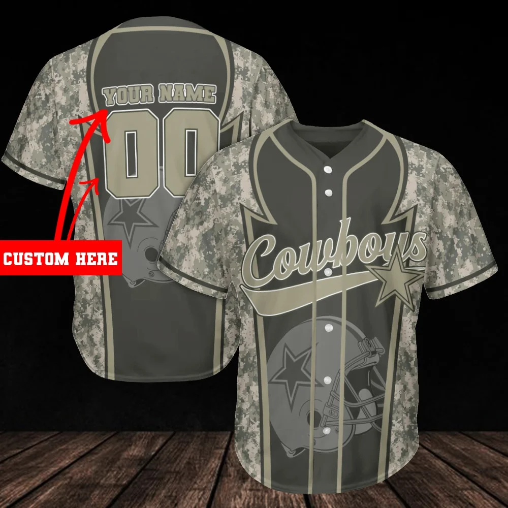 Dallas Cowboys Personalized Baseball Jersey 1008