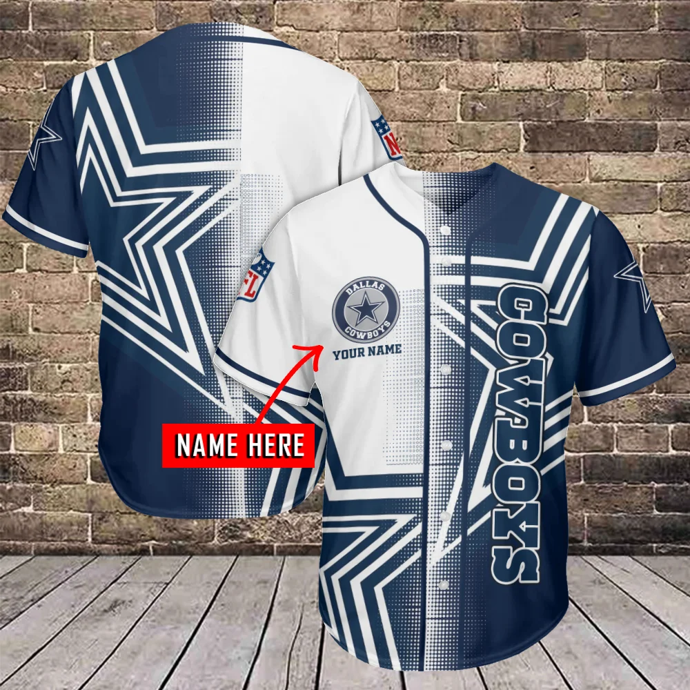 Dallas Cowboys Personalized Baseball Jersey Azc16