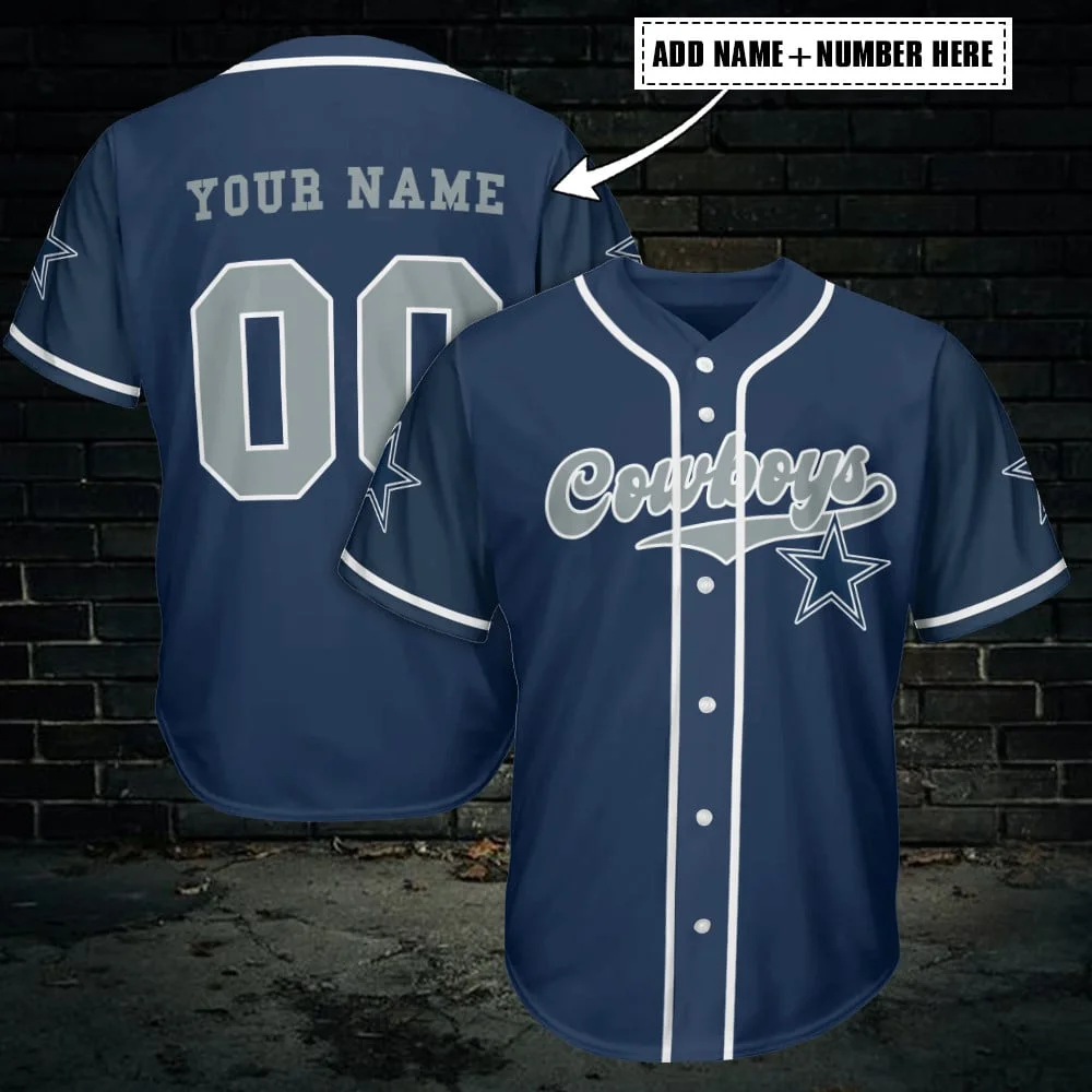 Dallas Cowboys Personalized Baseball Jersey Azcbjs304