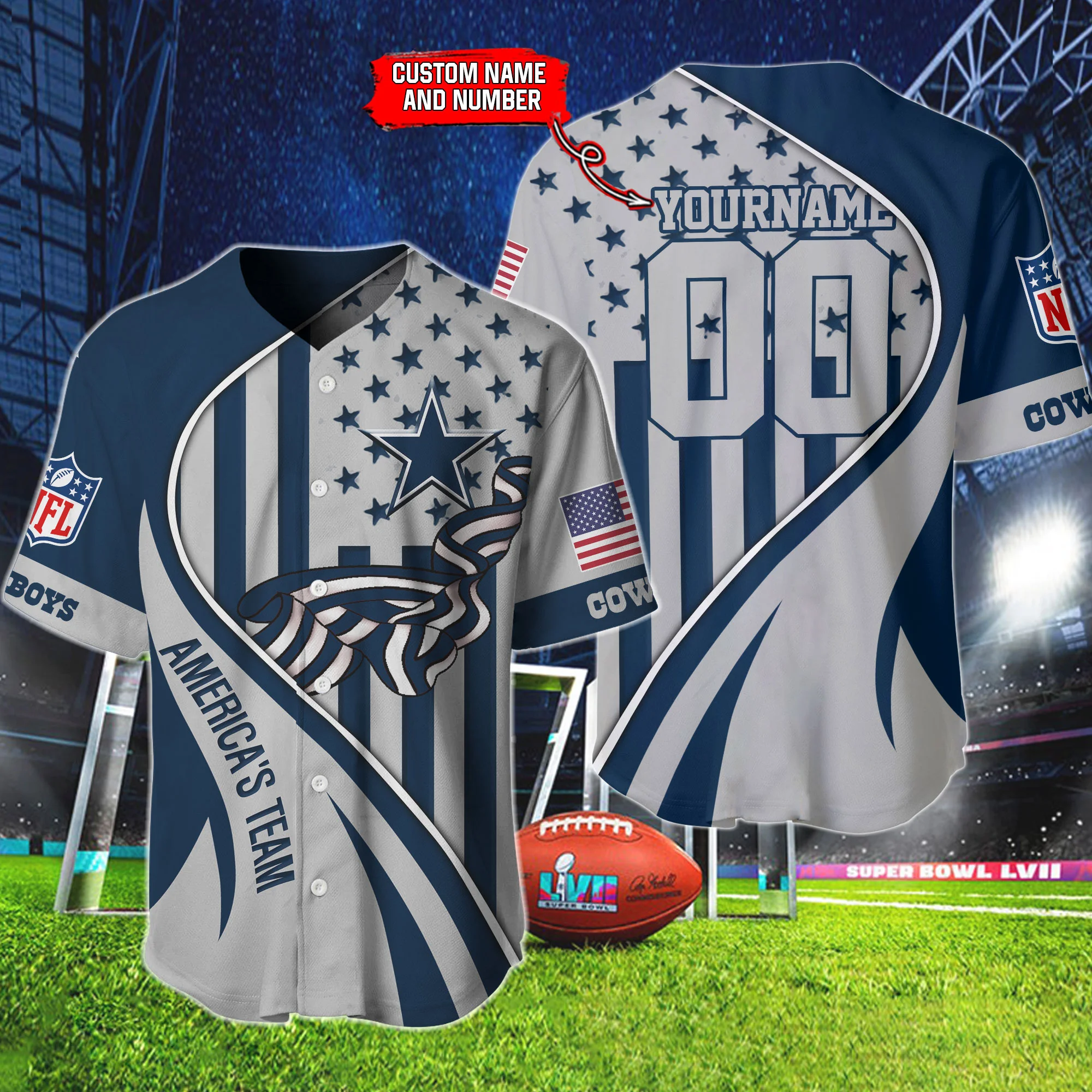 Dallas Cowboys Personalized Baseball Jersey 867