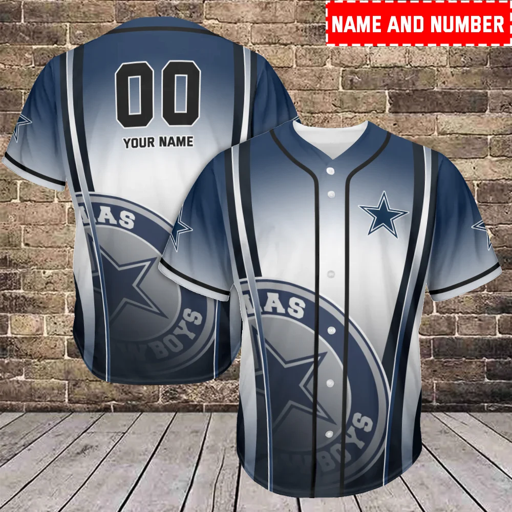 Dallas Cowboys Personalized Baseball Jersey Azc03