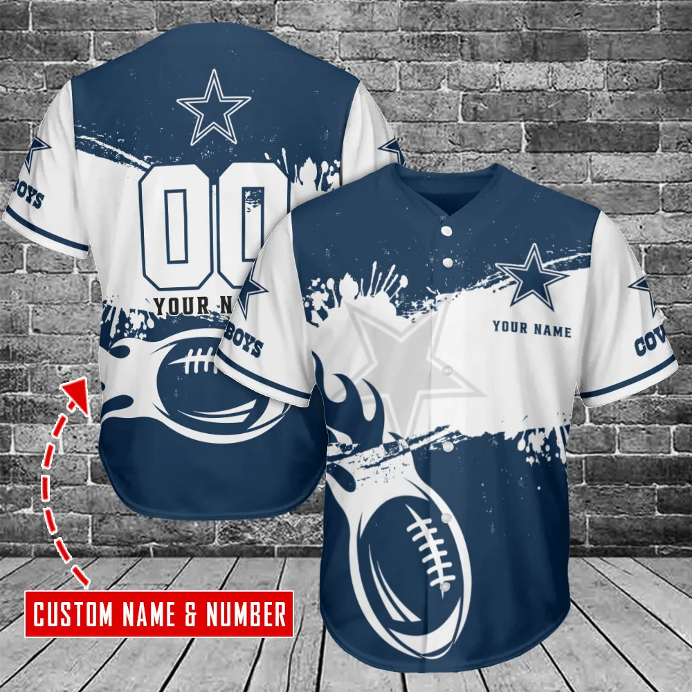 Dallas Cowboys Personalized Baseball Jersey 101