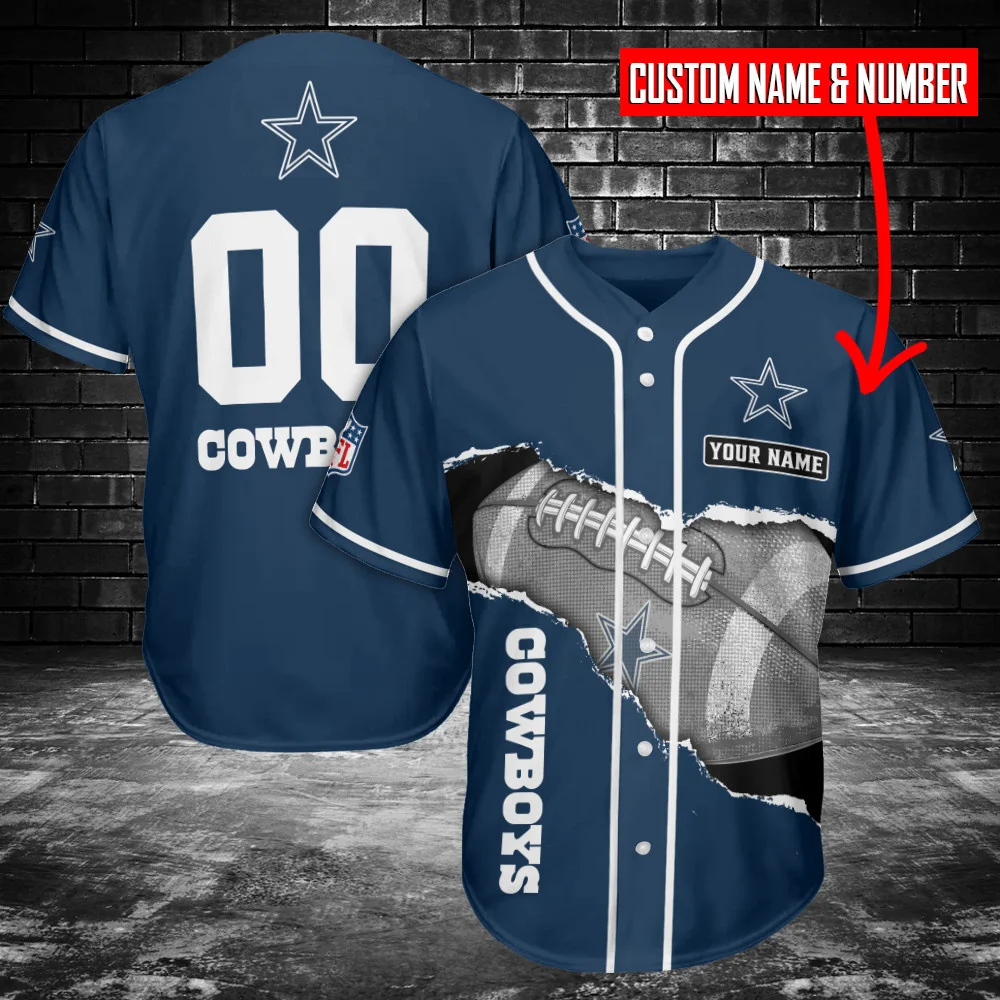 Dallas Cowboys Personalized Baseball Jersey 107