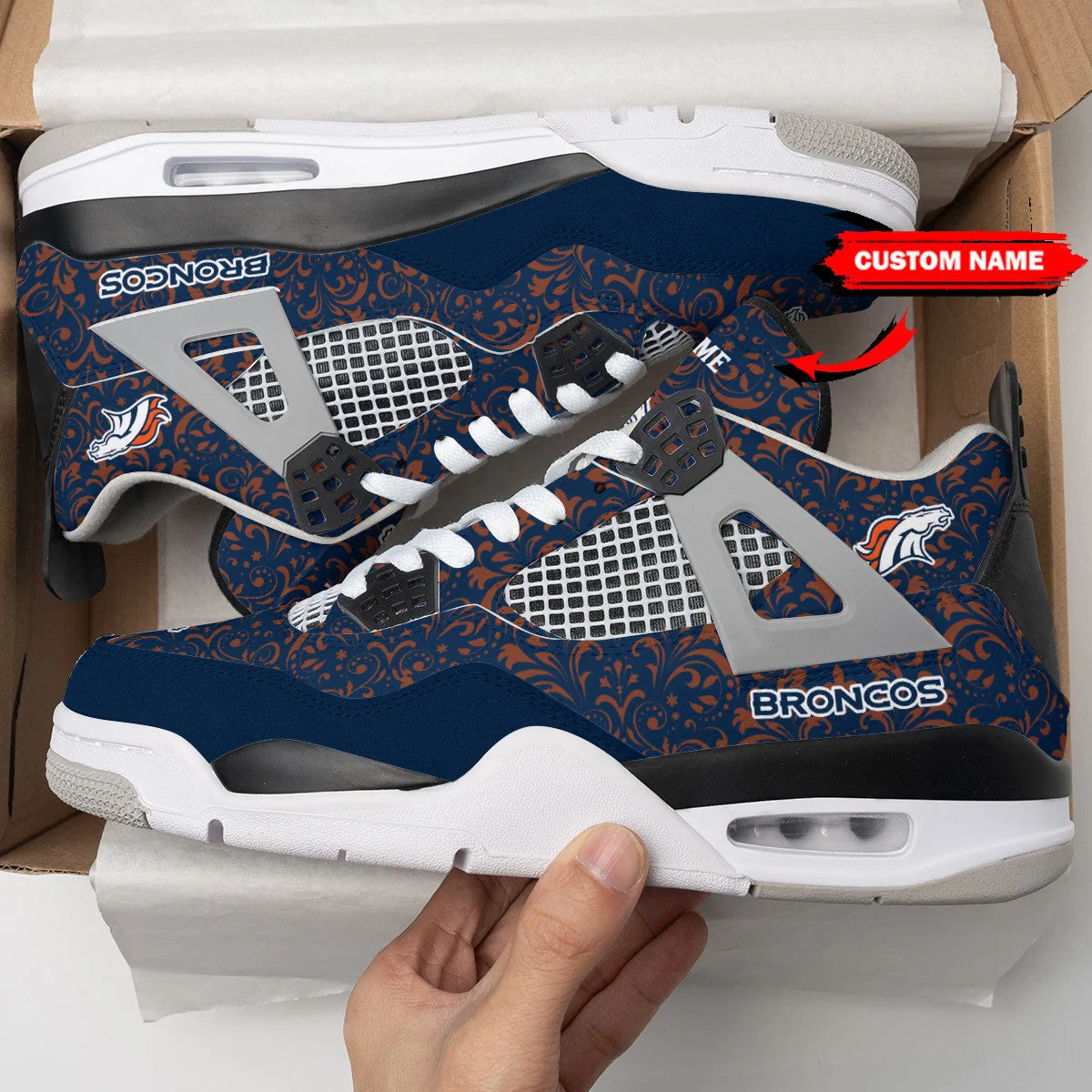 Denver Broncos AJ4 Sneakers 1