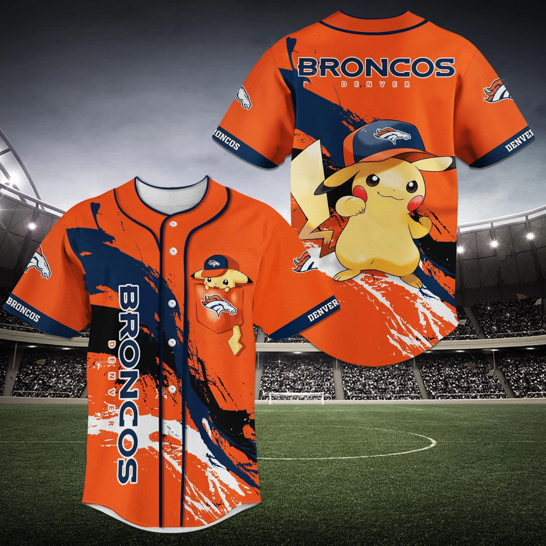 Denver Broncos Baseball Jersey 669