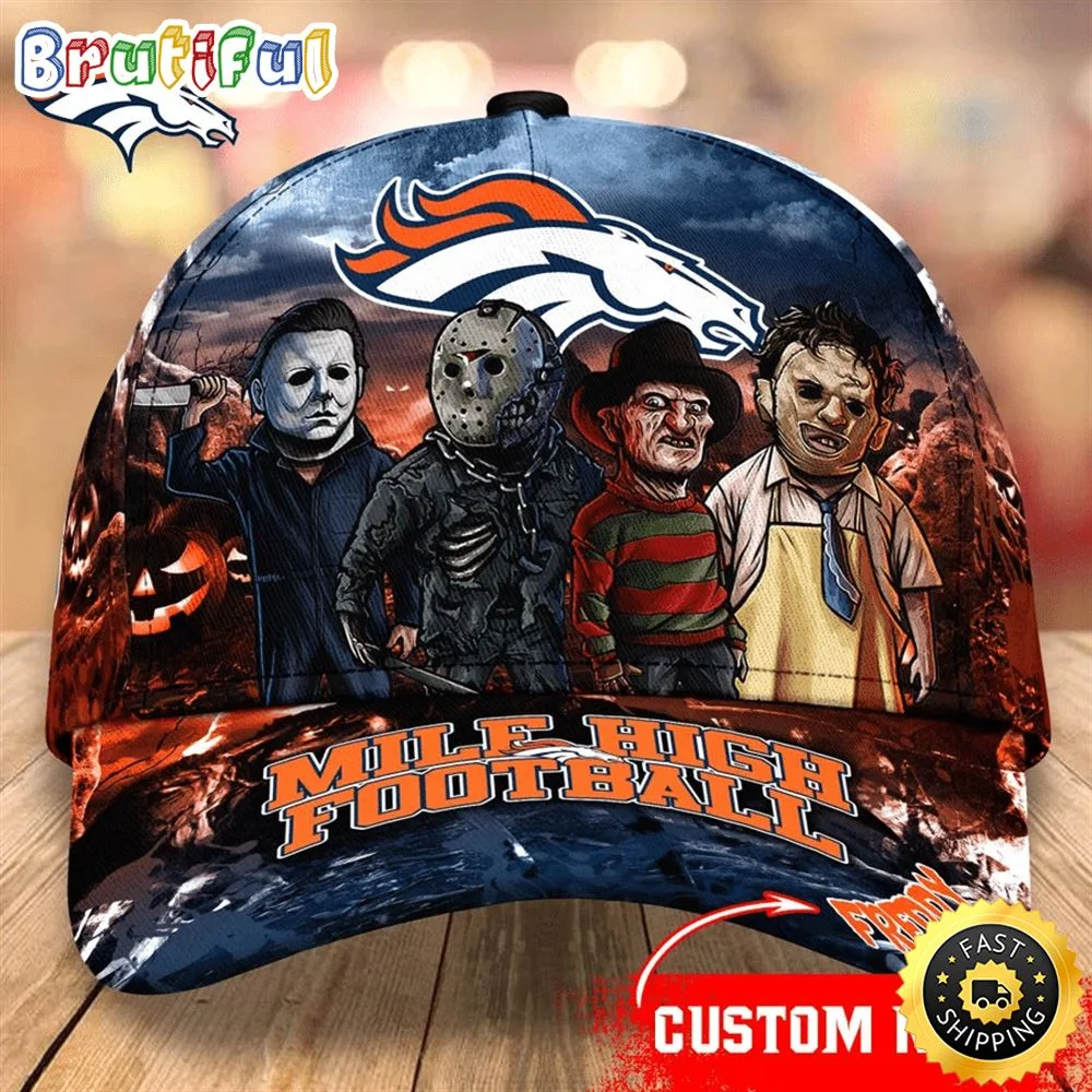 Denver Broncos Nfl Personalized Trending Cap Mixed Horror Movie Characters