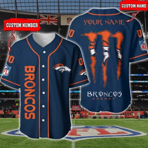 Denver Broncos Personalized Baseball Jersey 189