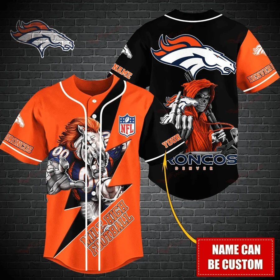 Denver Broncos Personalized Baseball Jersey 476