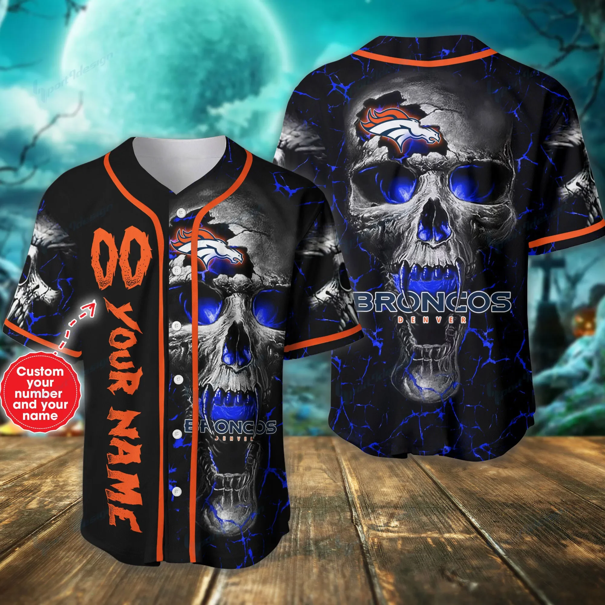 Denver Broncos Personalized Baseball Jersey 320