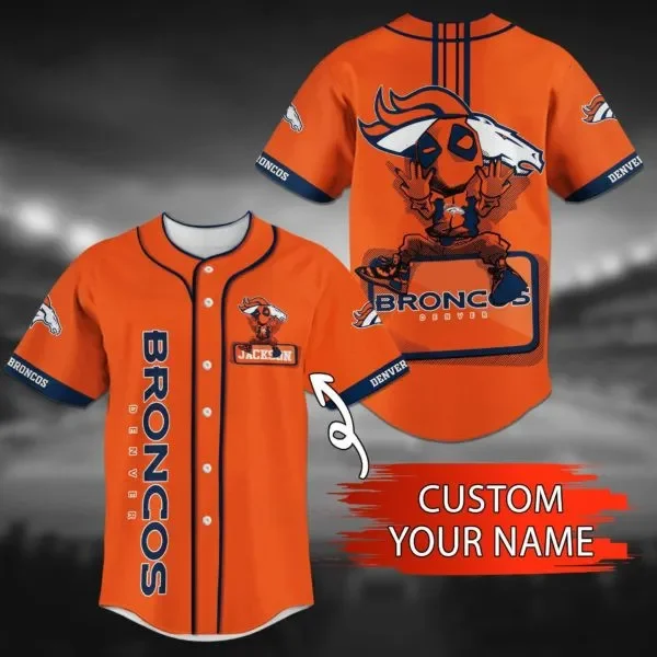 Denver Broncos Personalized Baseball Jersey 64