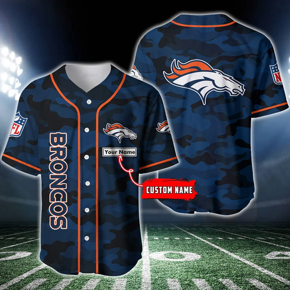Denver Broncos Personalized Baseball Jersey Style2102