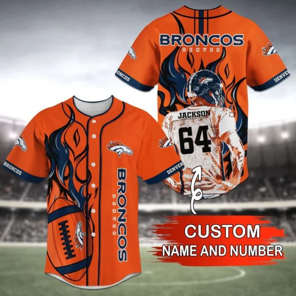 Denver Broncos Personalized Baseball Jersey 52