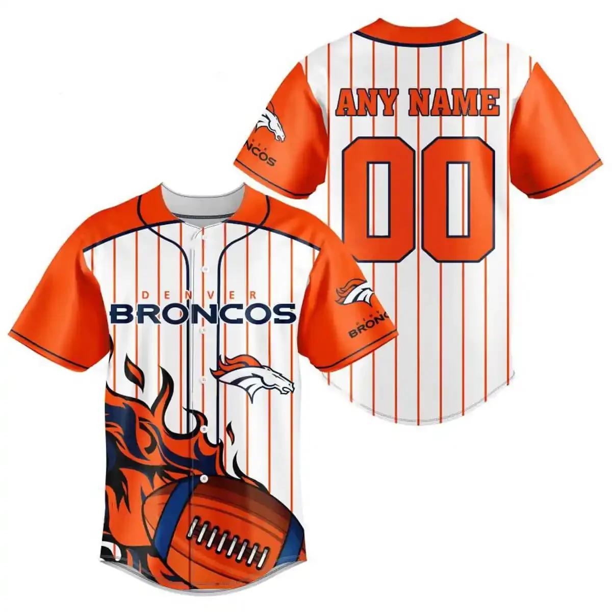 Denver Broncos Personalized Baseball Jersey 737