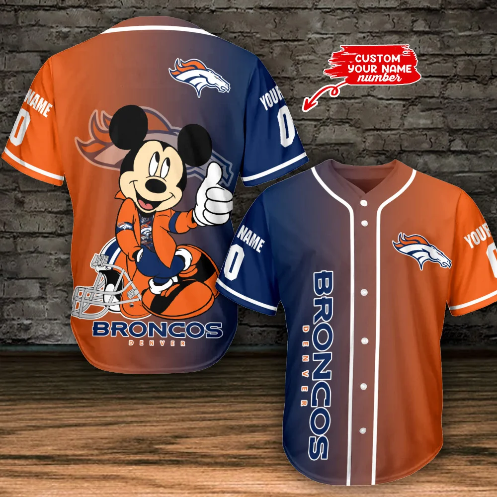 Denver Broncos Personalized Baseball Jersey 540