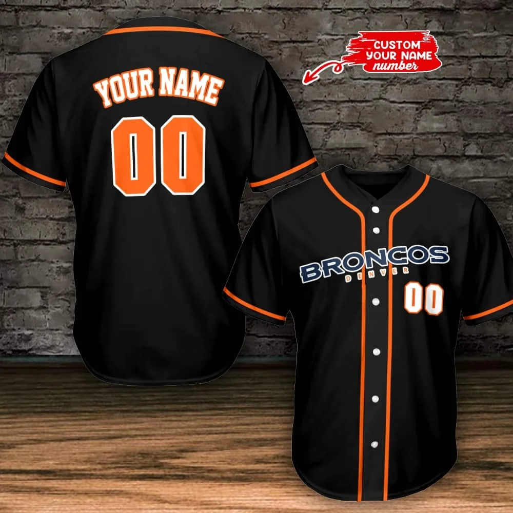 Denver Broncos Personalized Baseball Jersey 789