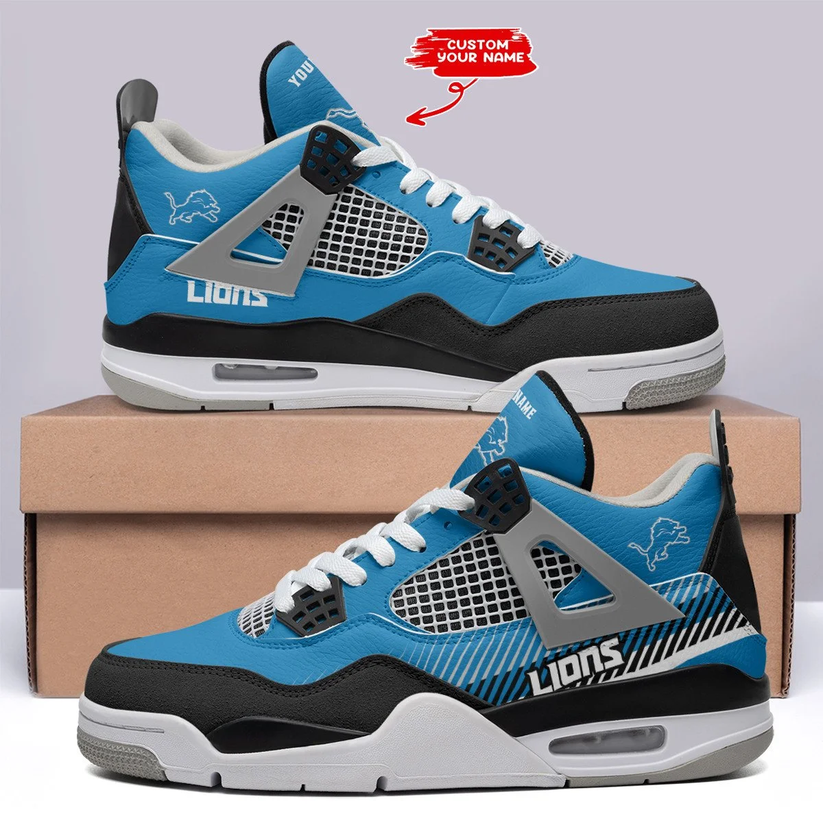 Detroit Lions AJ4 Sneakers 10