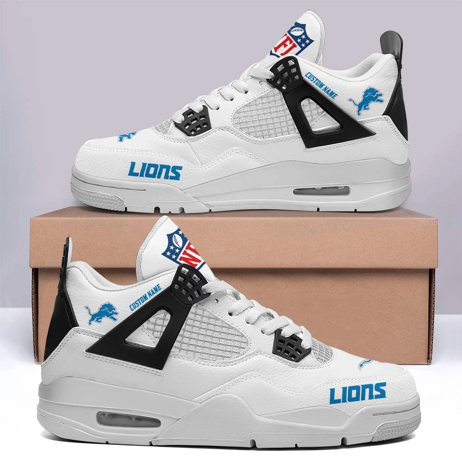 Detroit Lions AJ4 Sneakers 14