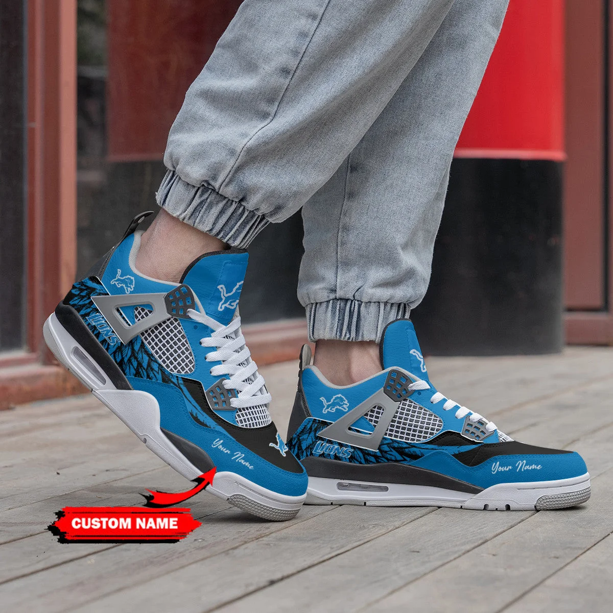 Detroit Lions AJ4 Sneakers 15