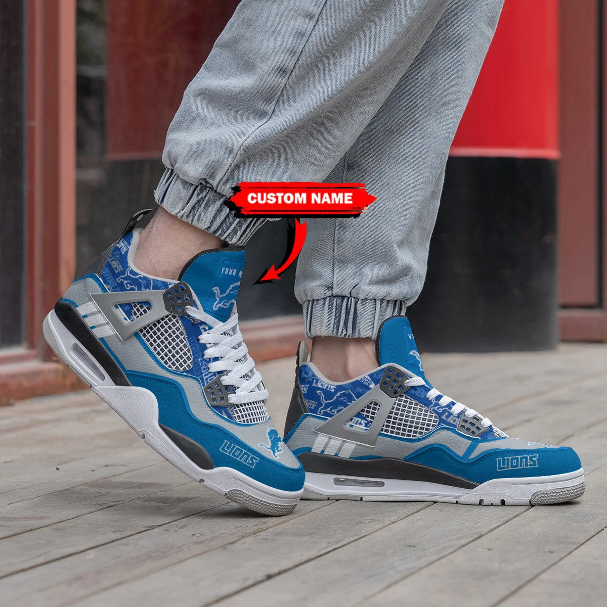 Detroit Lions AJ4 Sneakers 18