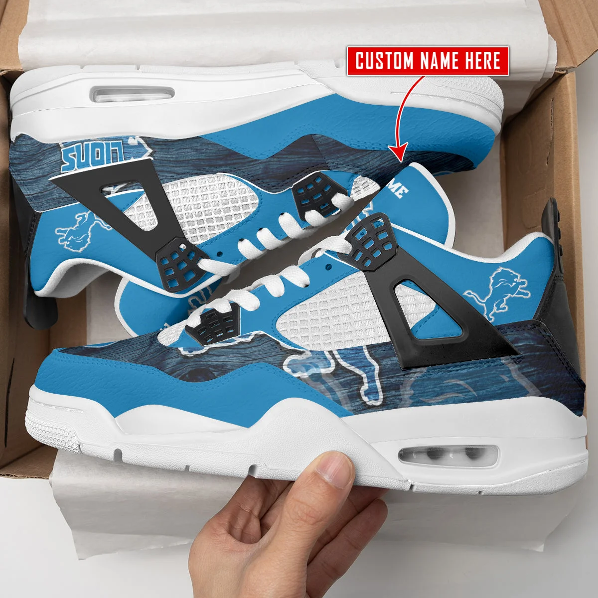 Detroit Lions AJ4 Sneakers 19