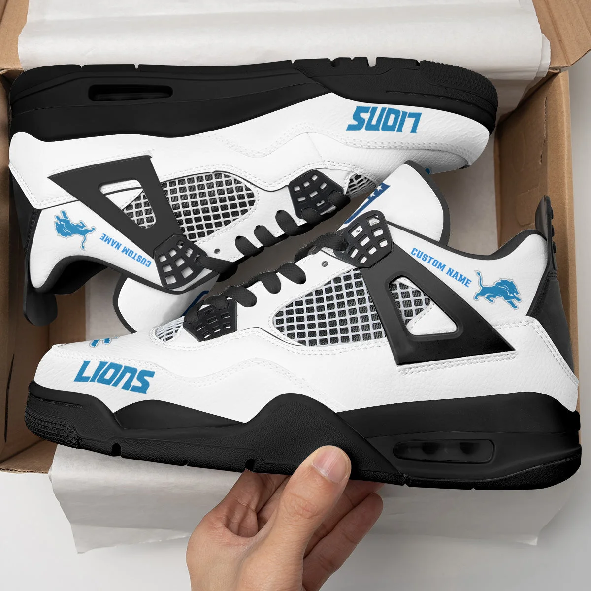 Detroit Lions AJ4 Sneakers 20