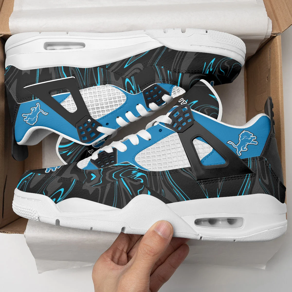 Detroit Lions AJ4 Sneakers 2