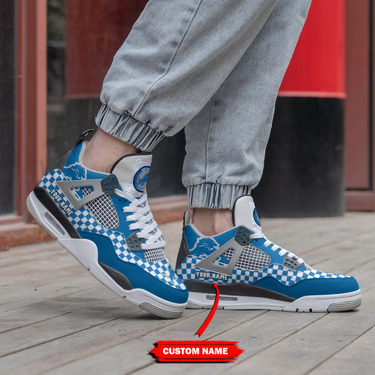 Detroit Lions AJ4 Sneakers 4